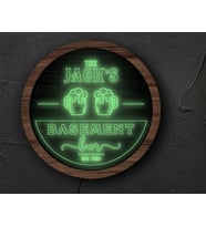 BK Gift Kişiye Özel Led Işıklı Yuvarlak Bar Tabelası, Işıklı Tabela, Bar Dekorasyonu, Duvar Dekoru, Home Bar Tabela-10