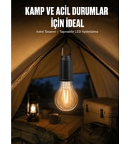Taşınabilir Askılı Ampul Kamp Lambası Askılı Type-C Şarjlı Bahçe Lambası