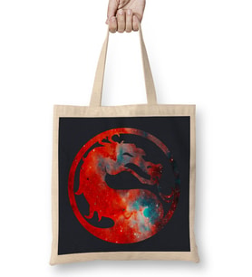 Mortal Kombat Galaxy Silhouette Logo Bez Çanta Uzun Saplı