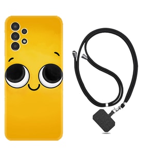 Samsung Galaxy M14 Kılıf Resimli Boyun Askılı İpli Desenli Silikon Series Yellow 1831