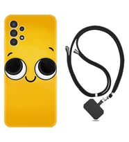 Samsung Galaxy M14 Kılıf Resimli Boyun Askılı İpli Desenli Silikon Series Yellow 1831