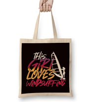Girl Who Loves Windsurfing Windsurfer Sailing Ocean Wave Bez Çanta Uzun Saplı