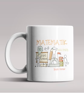 Kişiye Özel Matematik Öğretmeni Tasarımlı Beyaz Renk Kupa 16