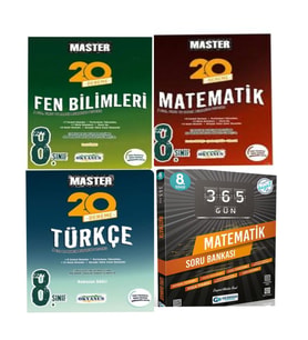 2025 8.SINIF MASTER TÜRKÇE-MATEMATİK-FEN 15 DENEME 3 KİTAP VE MATEMATİK 365 GÜN SORU BANKASI