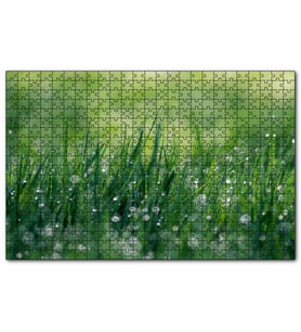 Cakapuzzle Çimenler ve Su Damlaları  Puzzle Yapboz MDF (Ahşap) (120 Parça)