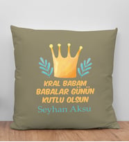 BK Gift Kişiye Özel İsimli Babalar Günü Tasarımlı Gri Kırlent Yastık-6, Babaya Hediye, Ev Dekorasyonu, Babalar Günü Hediyesi
