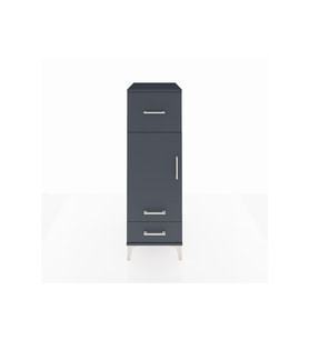 Kronos Dolap 2 Raflı 3 Çekmeceli Tek Kapaklı 44x59x134 Antrasit-Antrasit