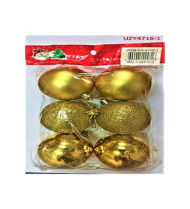 AĞAÇ PARTİ SÜSÜ TOP 6 LI 6CM GOLD