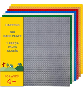 11024 Gri Zemin Plaka, +4 Yaratıcı Oyuncak Yapım Seti (1 Parça) 25Cmx25Cm, Baseplate