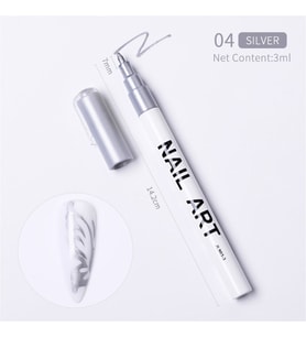 Nail Art çizim kalemi SILVER (53542-4)