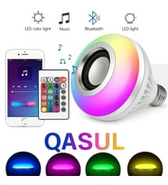 Bluetooth Hoparlörlü, RGB LED Işıklı Lamba, Uzaktan Kumandalı Müzik Çalar Ampul (Pamuk Beyaz)