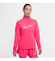 Swoosh Dri-FIT 1/4-Zip Running Mid Layer Pembe Kadın Çeyrek Fermuar Antreman Üstü