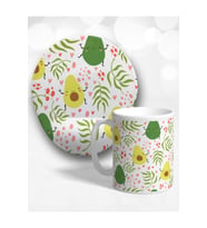 Avokado Oval Bilek Destekli Mouse Pad Ve Kupa Bardak Seti