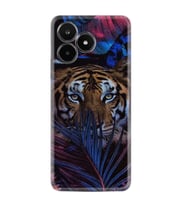 C53 Kılıf Resimli Desenli Baskılı Silikon Flowers Tiger 1319