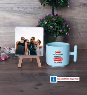 Arkadaşa Hediye Fotoğraflı Dekoratif Taş, Kupa Bardak Beyaz HediyeDoğum Günü Hediyesi (Model 12)