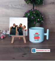 Arkadaşa Hediye Fotoğraflı Dekoratif Taş, Kupa Bardak Beyaz HediyeDoğum Günü Hediyesi (Model 12)