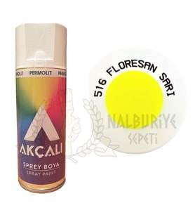 Akçalı Akrilik Sprey Boya FLORESAN SARI 400 ml - 516