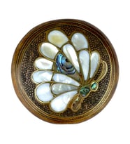 Kelebek Desenli Çanta Aynası- Dekoratif Ayna- Hediyelik Ayna- Sedefli El Aynası