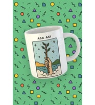 Kartura Koleksiyonu – Tarot Asa Ası Kartı Özel Tasarım Kupa Bardak (Beyaz)