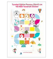 Eğlenceli Ve Eğitici Tuvalet Eğitimi Sticker Panosu 29x42cm Pcv K