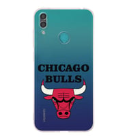 Huawei Y7 2019 Uyumlu Kamera korumalı Kapak Chicago Bulls Tasarımlı  Şeffaf Kılıf