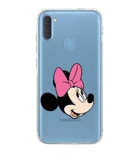 Samsung Galaxy A11  Kamera Korumalı  Kapak Minnie Mouse Tasarımlı  Şeffaf Kılıf