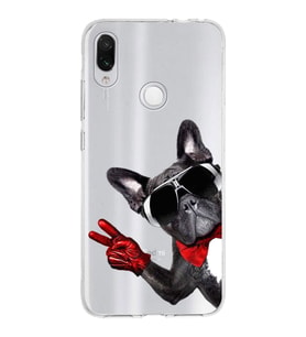 PrintiFy Xiaomi Redmi Note 7 ile Uyumlu 1mm Slim Fit Köpek 2 050e Baskılı Şeffaf  Kılıf