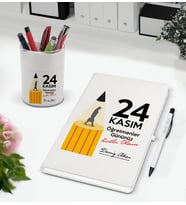 BK Gift Kişiye Özel İsimli Öğretmenler Günü Tasarımlı Defter Kalem ve Kalemlik Hediye Seti, Öğretmene Hediye, Öğretmenler Günü - 7