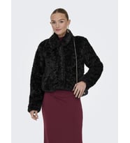 ONLY ONLGINNY Short Teddy Jacket OTW Kadın Kısa Teddy Mont - Sıcak ve Şık (Siyah)