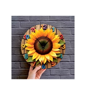 Bilge Tasarım 2d Görünümlü Baskılı Mutfak (KİTCHEN) Duvar Saati 35 X 35cm (Karışık)