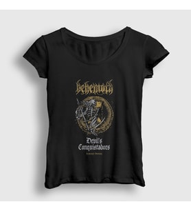 Presmono Kadın Siyah Reaper Behemoth T-Shirt 16843tt