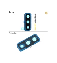 Samsung Galaxy A30S Kamera Lensi Full ile Uyumlu Mavi Kamera lensi sade lens kamera camı kamera merceği