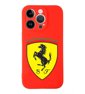 Apple iPhone 14 Pro  Lansman Kılıf Ferrari  Tasarımlı Altı Kapalı İçi Kadife Kaplı  Kapak (Şeffaf)