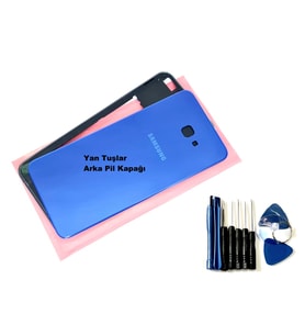 Tkgz Samsung Galaxy J4 Plus FULL KASA Arka Pil Batarya Kapağı (TAMİR SETİ) MAVİ