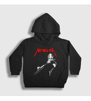 Presmono Unisex Çocuk Siyah Guitar James Hetfield Metallica Kapüşonlu Sweatshirt 435160tt