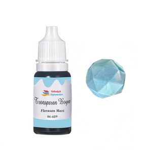 Tahtakale Toptancı Epoksi Reçine Transparan Boya Pigment Şeffaf Epoksi Boyası 20 ML  Floresan Mavi - 6019