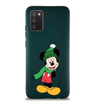 Samsung Galaxy A02S Soft Premier Kapak Mickey Mouse-G Tasarımlı Silikon Kılıf - Yeşil (Şeffaf)