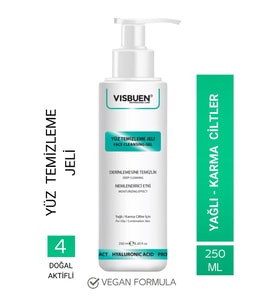 Yağlı & Akneli Ciltler İçin 4 Aktifli Arındırıcı & Tazeleyici Yüz ve Makyaj Temizleme Jeli