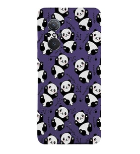Huawei Nova 9SE Uyumlu Lansman Kılıf Panda Tasarımlı İçi Kadife Kapak-Mor (Şeffaf)