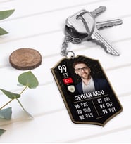 BK Gift Kişiye Özel Ahşap Anahtarlık Futbolcu Kartı-12