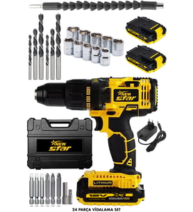 12v Metal Şanzıman Çift Akülü Şarjlı Matkap Vidalama