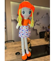 SAFİNAZ TURUNCU RENK BEZ BEBEK 50cM