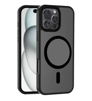 iPhone 16 Pro Kılıf Magsafe Şarj Özellikli Mat Arka Yüzey Sio Kılıf (Siyah)
