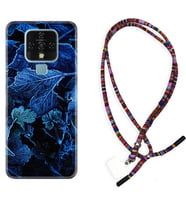Tecno Camon 16 18P Pova Kılıf Boyun Asklı Rasta Silikon Blue Foid 1628