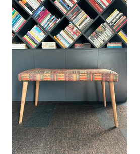 DTM HOME Desenli Bench Puf (Krem)