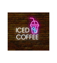 ICED COFFEE Yazılı ve Şekilli Neon Tabela