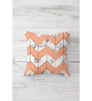 Zigzag Mermer Desenli Çift Tarafı Baskılı Gizli Fermuarlı Yastık Kılıfı Kırlent Koltuk Yastık Kılıfı (Pembe)