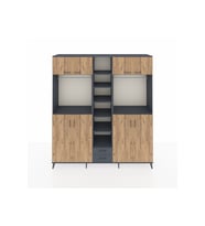 Hyperion Dolap 14 Raflı 2 Çekmeceli 2 Askılı 220x44x243 Antrasit-Çam/Antrasit