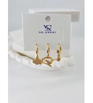 Zirkon Taşlı Üçlü Kombin Küpe - Kp00061