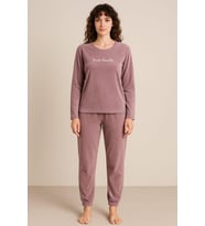 Kadın 13164-2807 Uzun Kol Kadife Pijama Takımı